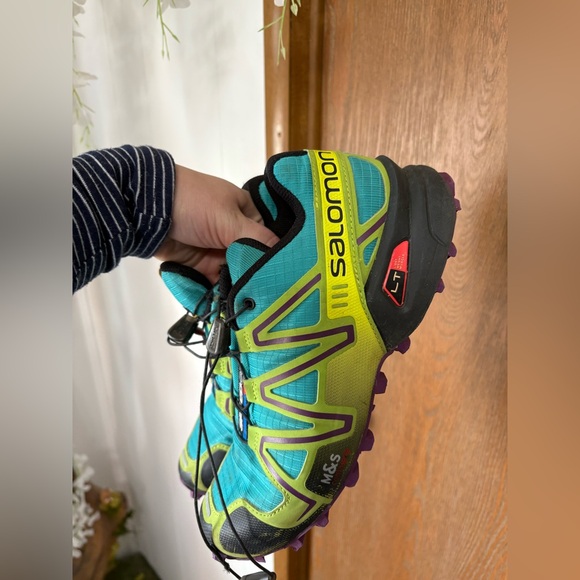 Salmon Speedcross 3 Black Sneakers with Yellow Accents - Picture 3 of 7